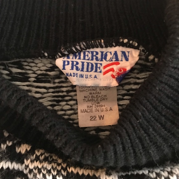 True Vintage Black and White Mock Turtleneck Sweater - Picture 7 of 7